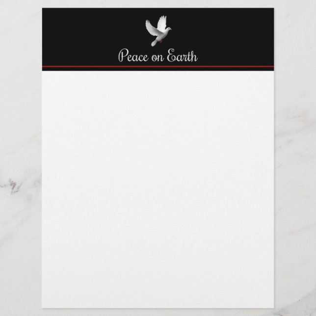 Fred på jorden Jul Brev Papper (Framsida)