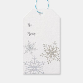 Fred på jorden Jul Guld Silver Snowflake Presentetikett