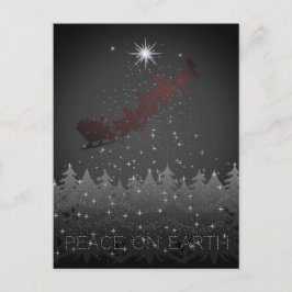 Fred på jorden Jul Kväll Stars Santa's Sleigh Helg Vykort