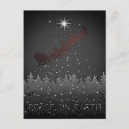 Fred på jorden Jul Kväll Stars Santa's Sleigh Helg Vykort