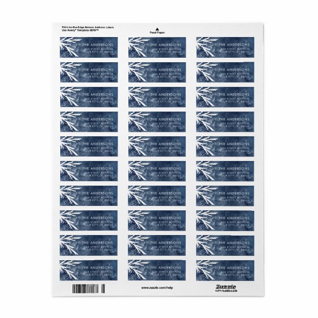 Fred på jorden - julens Returetiketter Returadress Etikett (Helt Ark)