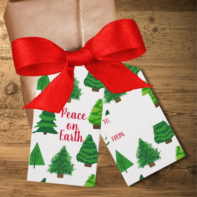 Fred på jorden Julgranar Presentetikett (Skapare uppladdad)