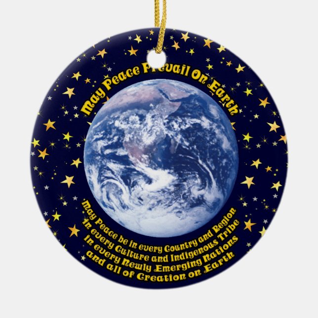 Fred på jorden julgransprydnad keramik (Framsidan)