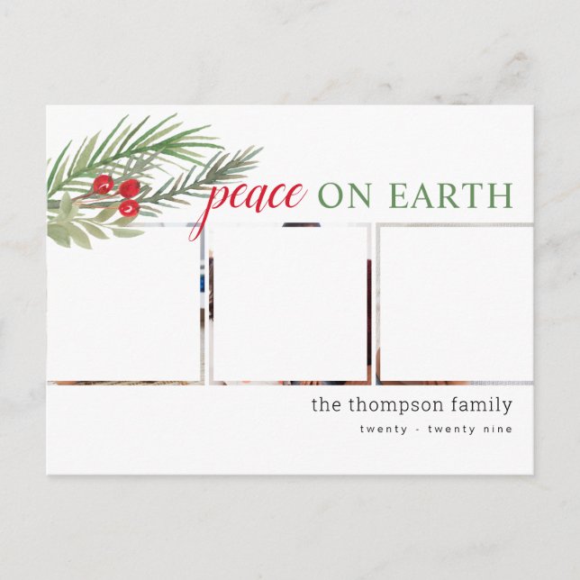 Fred på jorden - julklapp Greenery Foton Helg Vykort (Framsida)
