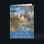 "Fred på jorden-kort Helgkort<br><div class="desc">Ett mycket lägligt kort från en målning av vilda djur-konstnären Laura Regan ... .. "Låt det vara fred på jorden" !</div>
