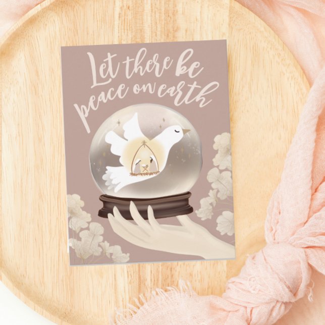 Fred på jorden Kristet julfirande Snöglob Vykort (Skapare uppladdad)
