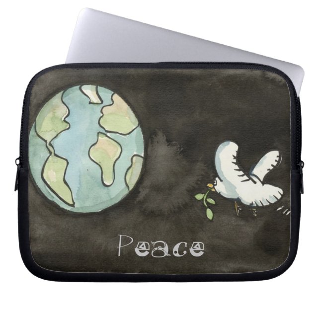 Fred på jorden Laptop sleeve (Framsidan)
