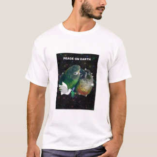 Fred på jorden med 2 konures-snillning t shirt