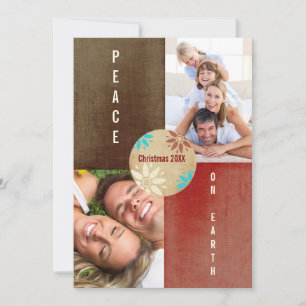 Fred på jorden Merry och Bright Family Photo Card Julkort