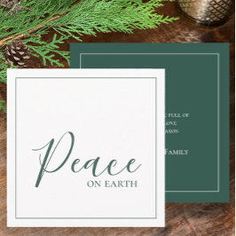 Fred på jorden | Modern Enkel Grön Personlig Julkort