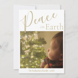 Fred på jorden Modern Simple Guld Photo jul Julkort
