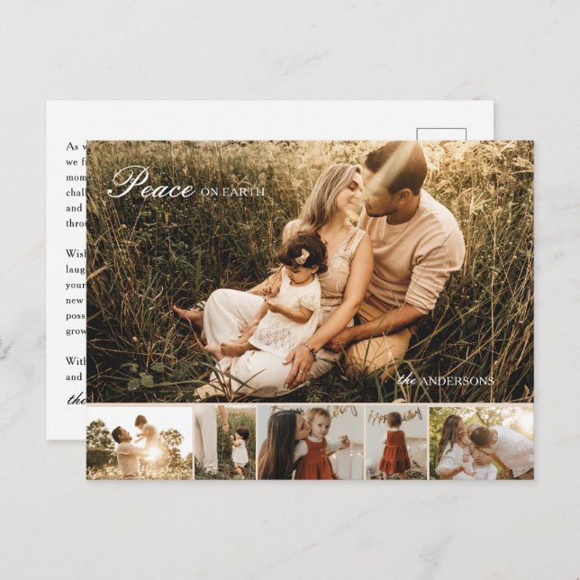 Fred på jorden - multifoto julkort helg vykort (Fram/baksida)