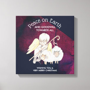 Fred på jorden och Goodwill Mot alla Shepherd Canvastryck