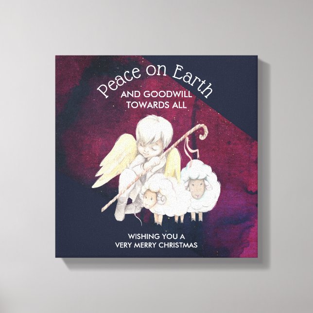 Fred på jorden och Goodwill Mot alla Shepherd Canvastryck (Framsida)