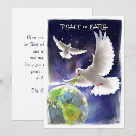 Fred på jorden. Peace Doves Flat Helgdag Card Julkort