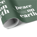 Fred på jorden Personlig Modern jul Presentpapper<br><div class="desc">Grönten, färg i evergreen träd och Häckel löv, är kärnan i jultraditionerna. Det symboliserar förnyelse, tillväxt och julhelgens varaktiga anda. Från Julgran lush grenar, med ornament i de vibrerande vågorna på framdörrarna, är grönt en integrerad del av festive decor. Gröntens pulserande skuggor i helgdag och de djupa, skogsrelaterade gröntarna i...</div>