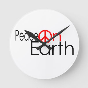 Fred på jorden rund klocka