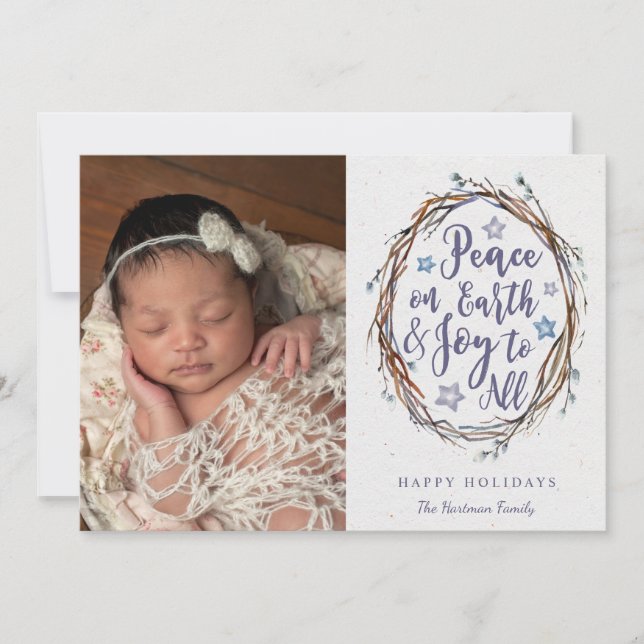 Fred på jorden, rustiska andejulfoto julkort (Framsida)