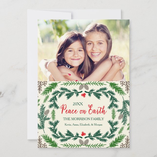 Fred på jorden Tallgrenar Julkort (Framsida)