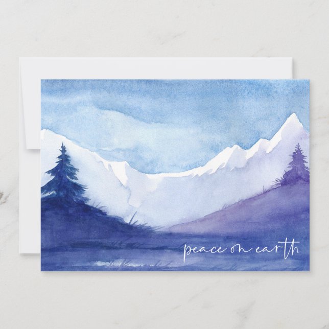 Fred på jorden Winter-scenen i Snö Photo-julen Julkort (Framsida)