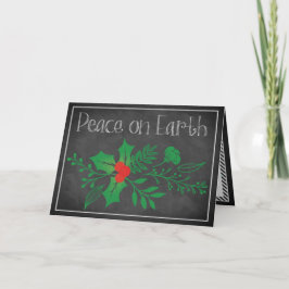 Fred på jordens Helgdag Card | Faux Chalkboard Helgkort