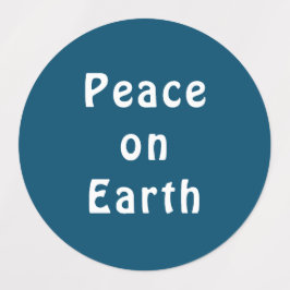 Fred på jordens minimalistiska blå etiketter