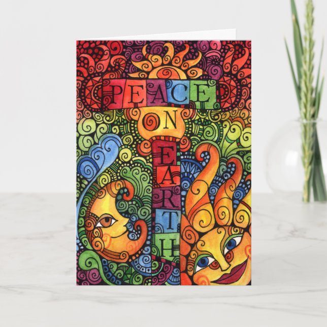 Fred på jordjulkort helgkort (Framsida)