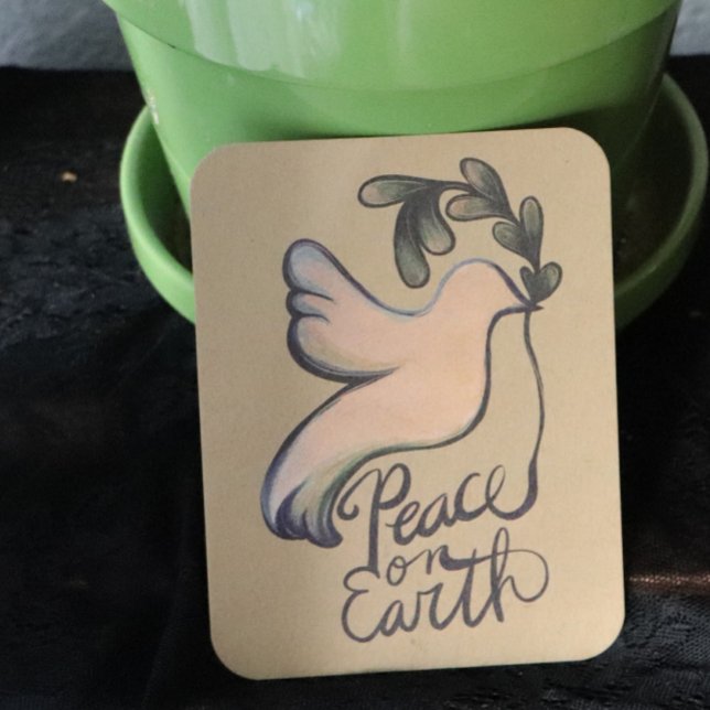 Fred på jordklotet med fredliga konst av hopp julkort (Skapare uppladdad)