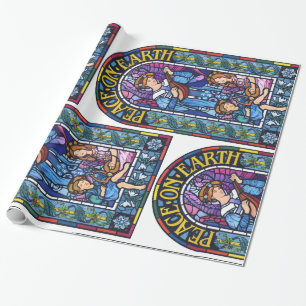 Fred på jordPre-Raphaelitemålat glass Presentpapper