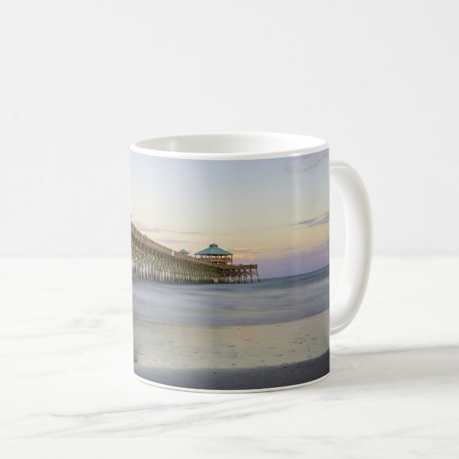 Fred på kvällen på Folly Beach-kaffe Mugg (Framsida höger)