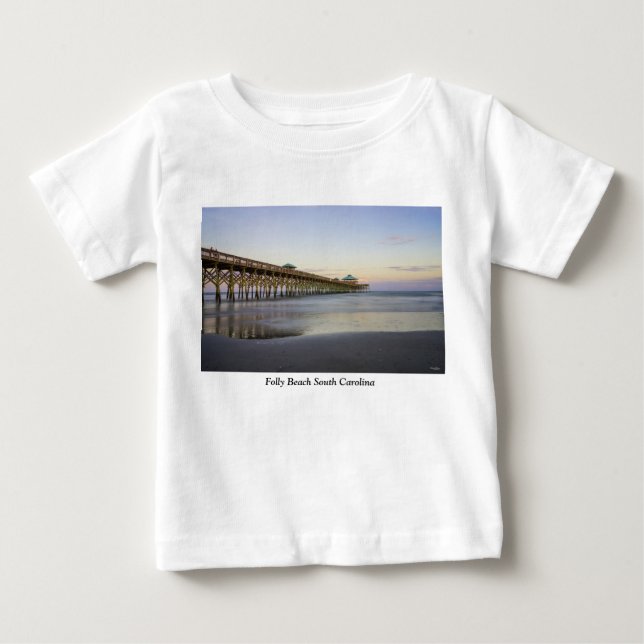 Fred på kvällen på Folly Beach T Shirt (Framsida)