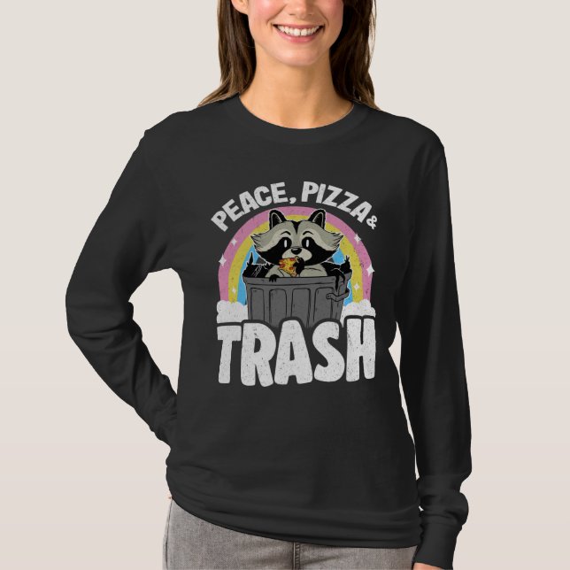 Fred, Pizza & Sopor kan regnbåge Raccoon T Shirt (Framsida)