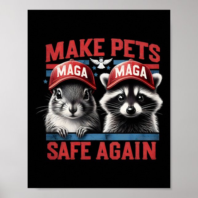 Fred Raccoon P Nöt, ekorren gör djuren Säkra Poster (Framsidan)