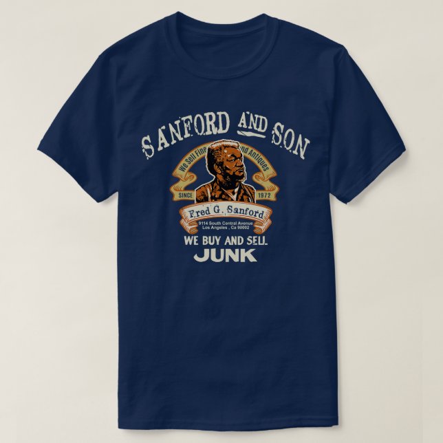 Fred Sanford Seller av Bra Second Hand Junk Sanfo T Shirt (Design framsida)