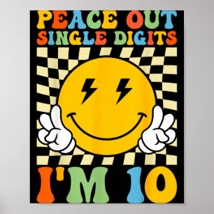 Fred Single Siffror Jag är 10 Leende Ansikte Födel Poster