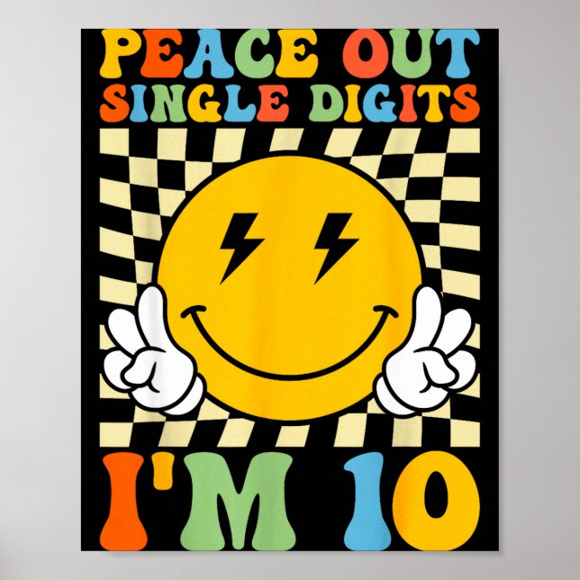 Fred Single Siffror Jag är 10 Leende Ansikte Födel Poster (Framsidan)