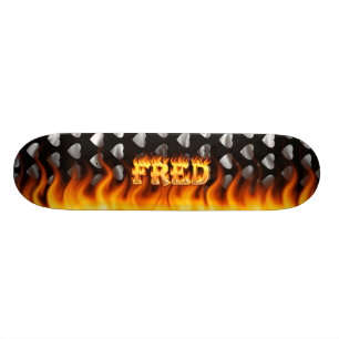 Fred skateboard-eld och lågor. mini skateboard bräda 18,5 cm
