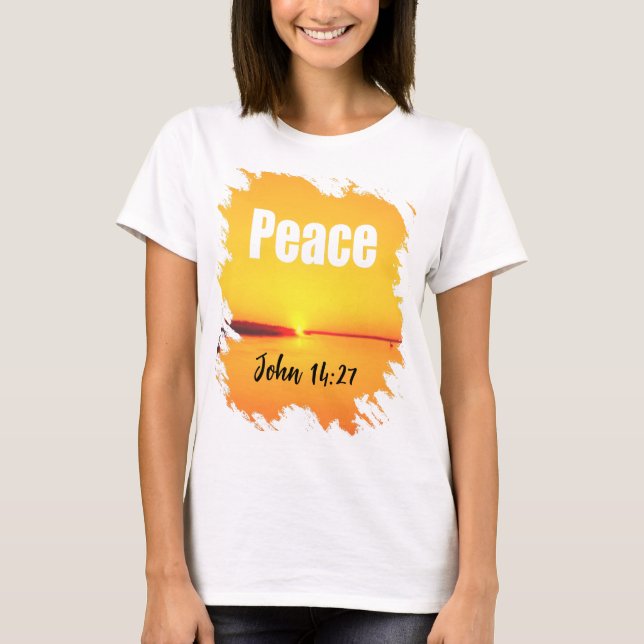 Fred Skrift Glödande Solnedgång T-Shirt (Framsida)