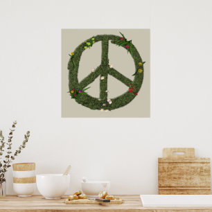 FRED Symbol för riktiga gräsblommor Hippie 60-tals Poster