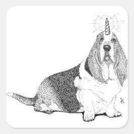 Fred the Bassetcorn Sticker Fyrkantigt Klistermärke