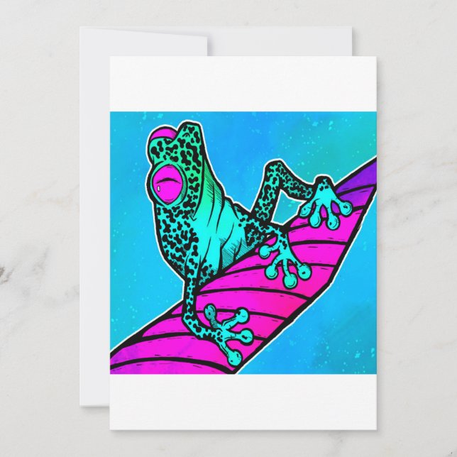 Fred The Frog Cute Wild Animals Lover Perfect Gift Julkort (Framsida)