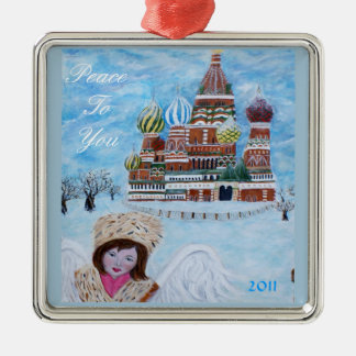 Fred till dig ängelprydnad julgransprydnad metall