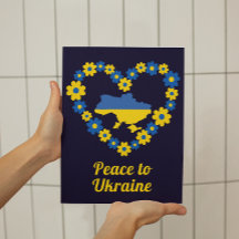 Fred till Ukrainas Blommigt Wandan Flagga Small