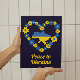 Fred till Ukrainas Blommigt Wandan Flagga Small Poster