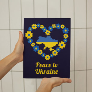 Fred till Ukrainas Blommigt Wandan Flagga Small Poster