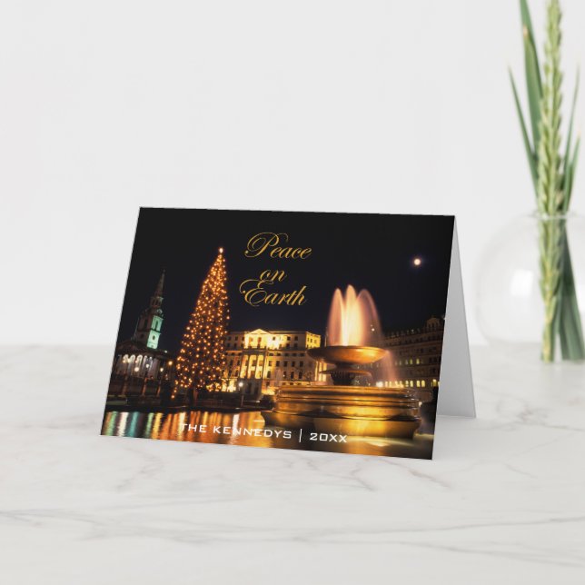 Fred - Trafalgar kvadrerar på jul, London. Helgkort (Framsida)