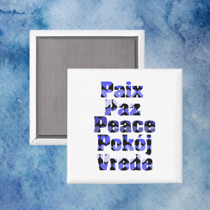 Fred typografi Blå hjärtan Språk Magnet