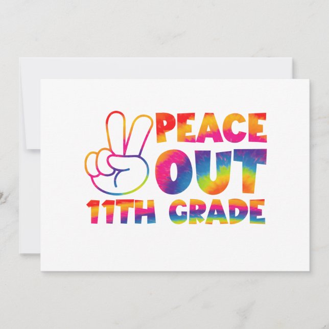 Fred Ut Elfte Klassens Tie Dye  11:e Klass Inbjudningar (Framsida)