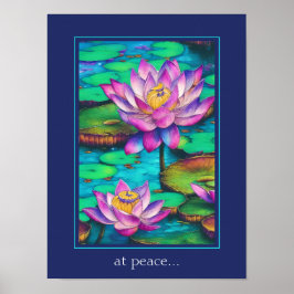 Fred - vacker Rosa Lotus Flower Scene Poster