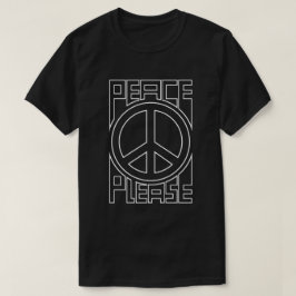 Fred vänligen vit kontur bokstäver t shirt